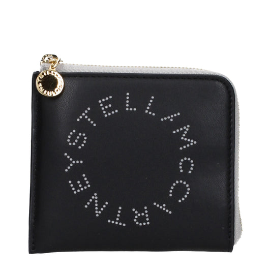 Wallet by Stella McCartney for women in leather black showcases a refined silhouette, artfully capturing the essence of the refined Leather Wallet design with functional eco-friendly.