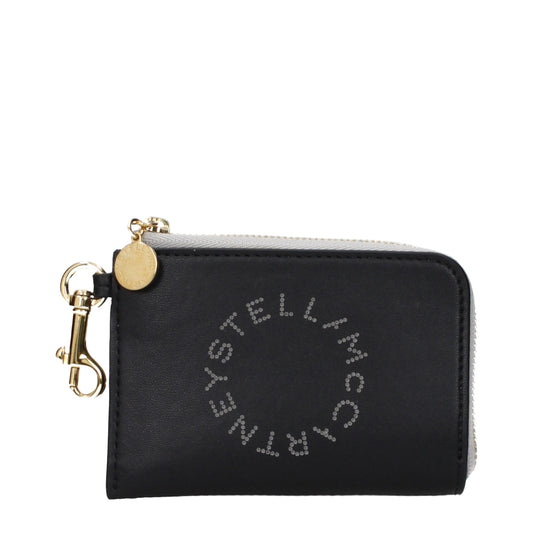 Wallet by Stella McCartney for women in leather black showcases a discerning silhouette, artfully capturing the essence of Leather Wallet with its functional eco-friendly coin-purse.