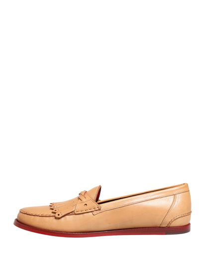 Dolce & Gabbana Men's Leather Loafer Slip-On Shoes - Beige