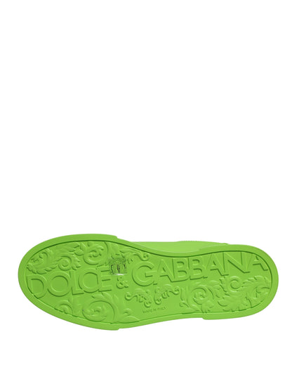 Dolce & Gabbana Men's Low Top Calf Leather & Rubber Sneakers - Green