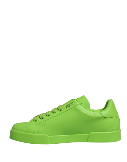 Dolce & Gabbana Men's Low Top Calf Leather & Rubber Sneakers - Green