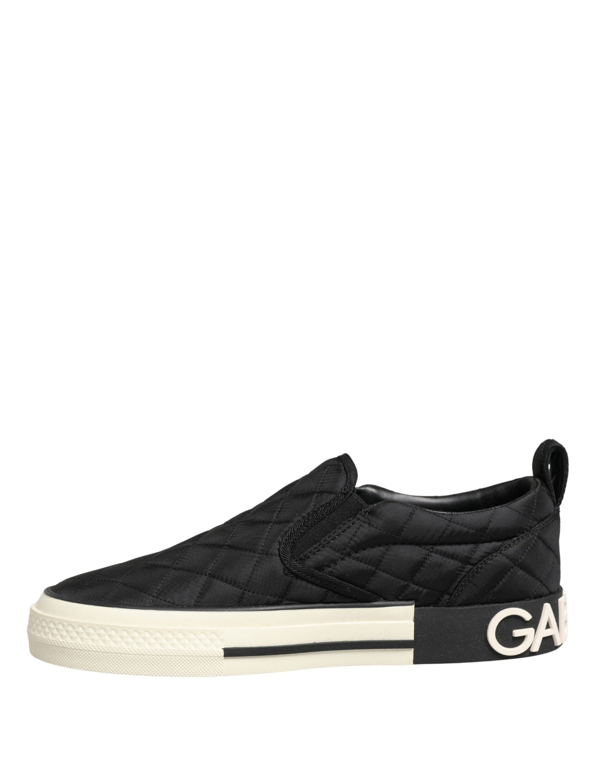 Dolce & Gabbana Women's Low Top Slip On Viscose Polyester Canvas & Goat Leather Sneakers - Black White