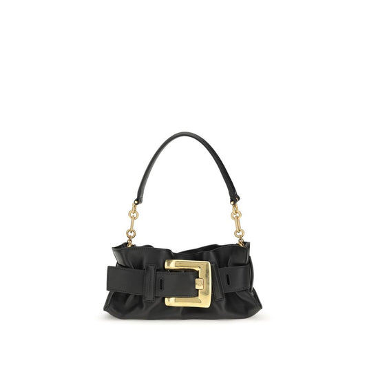 Balmain Anthem Bos Taurus Calfskin Leather Mini Shoulder Bag - Black Gold Signature