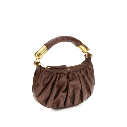 Balmain Brown Calf Leather Bos Taurus Shoulder Bag