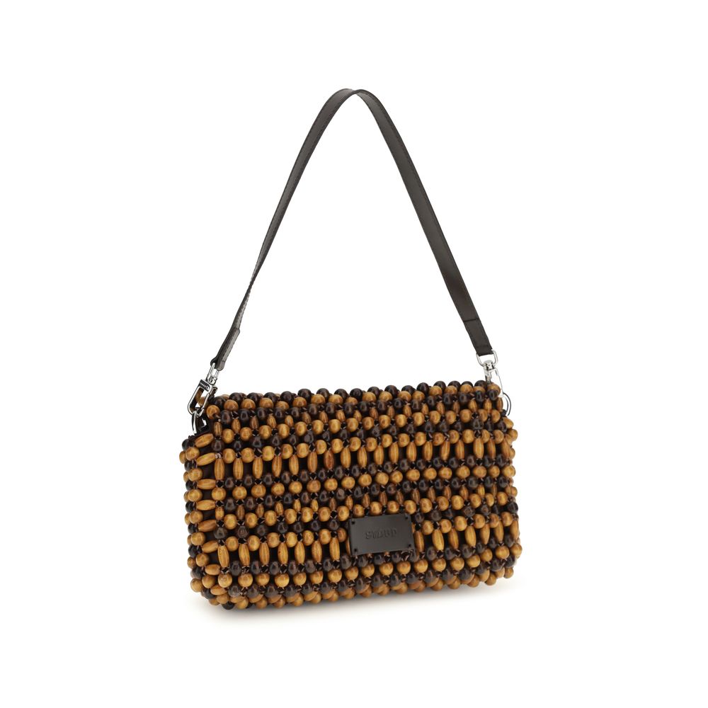 Staud Brown Wood Shoulder Bag