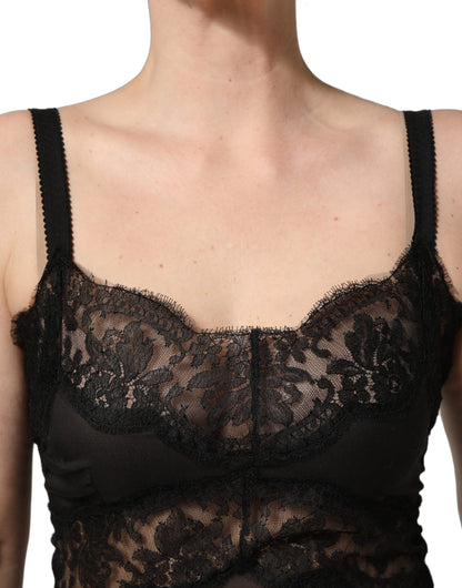 Dolce & Gabbana Women's Silk Viscose Nylon & Lace Pajamas - Black