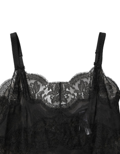 Dolce & Gabbana Women's Silk Viscose Nylon & Lace Pajamas - Black