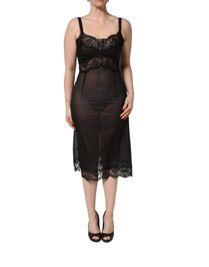 Dolce & Gabbana Women's Silk Viscose Nylon & Lace Pajamas - Black