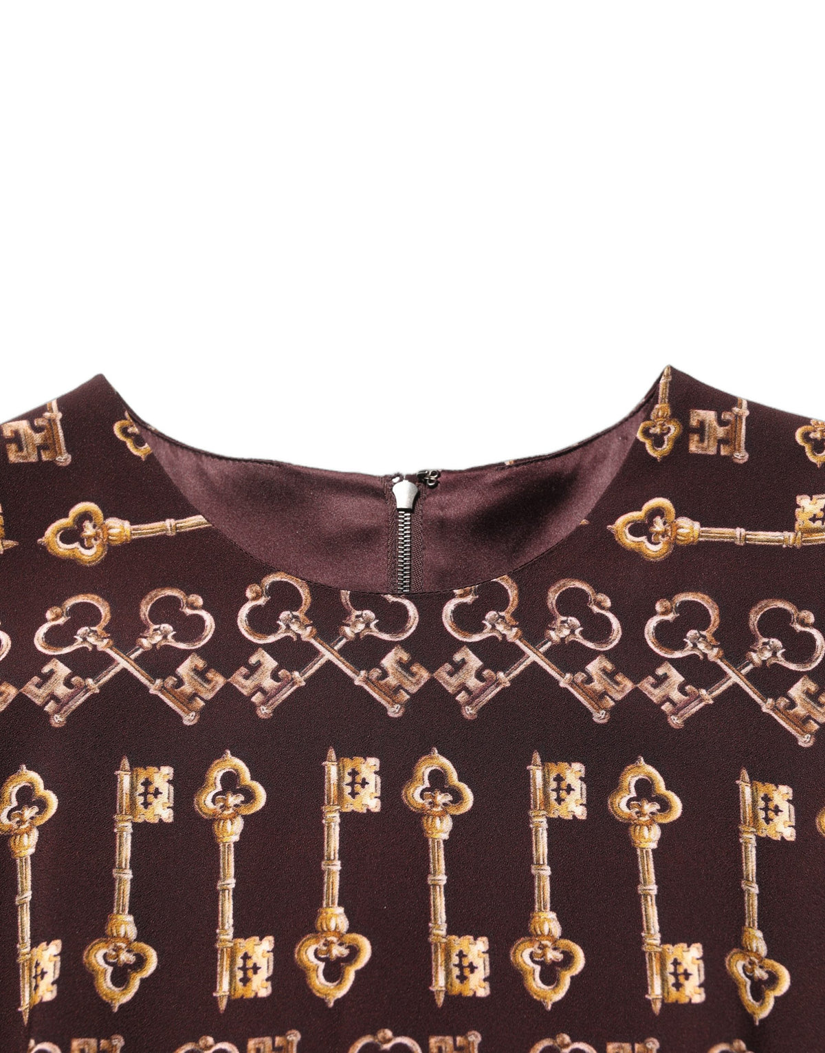 Dolce & Gabbana Women's Sheath Wrap Sleeveless Viscose Silk Knee Short Mini Dress - Brown Natural Patterned Signature Print