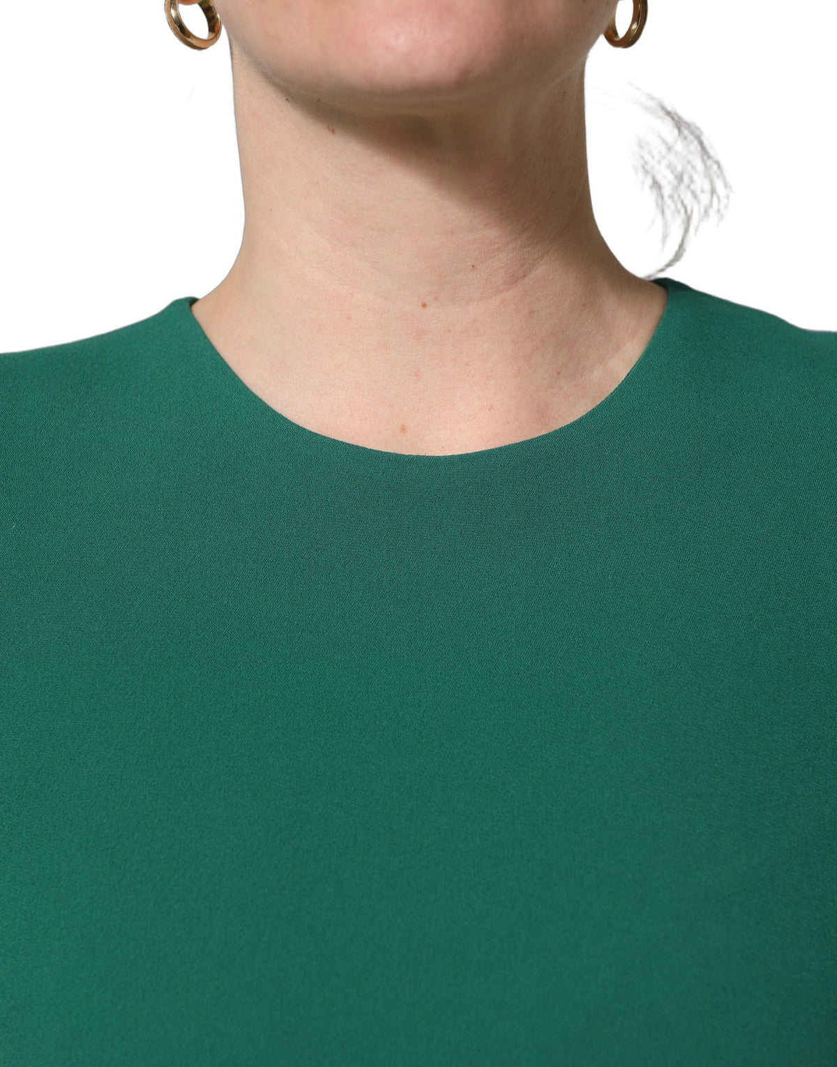 Dolce & Gabbana Women's A Line Cocktail Long-Sleeve Silk Viscose & Acetate Short Mini Dress - Green