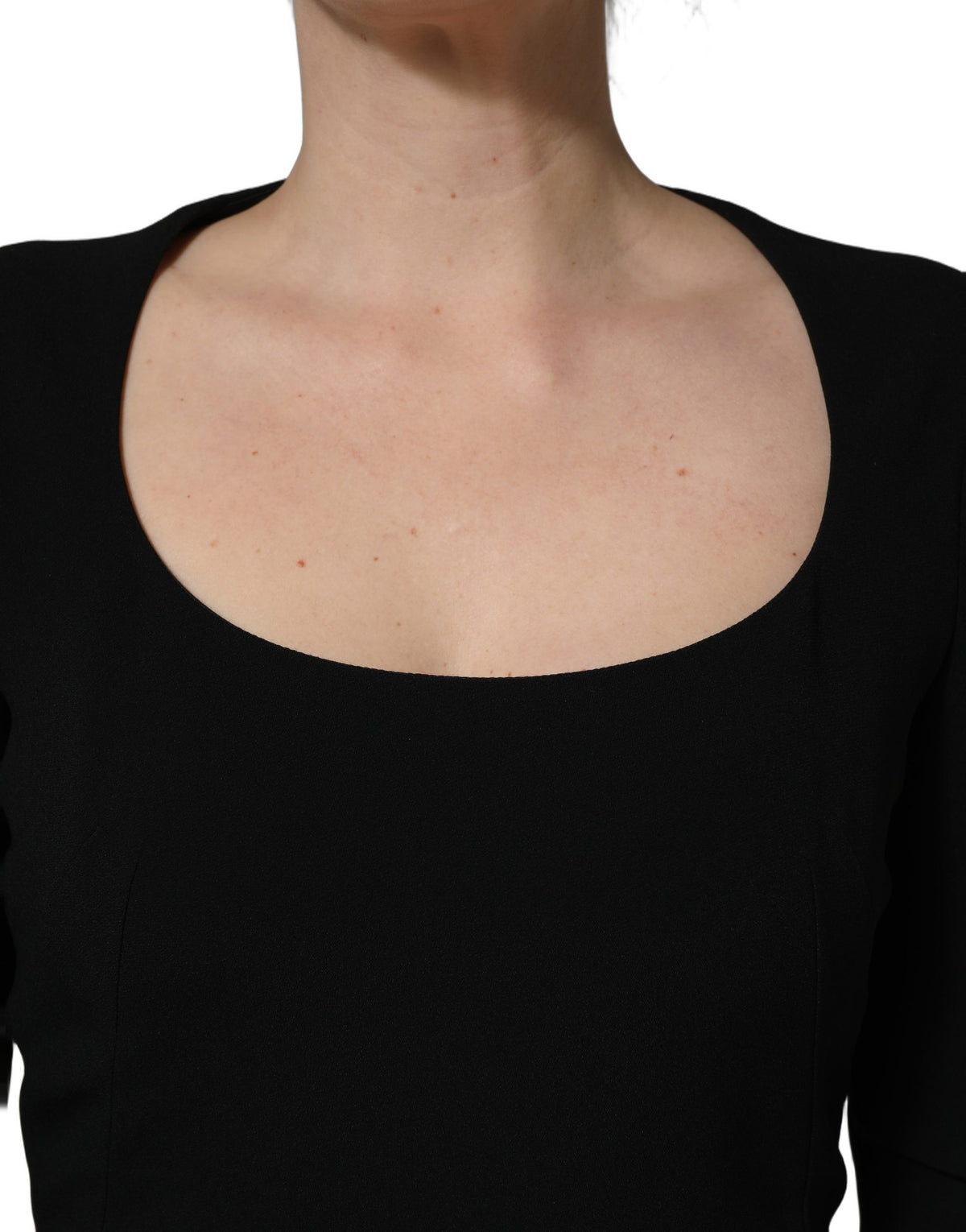 Roberto Cavalli Women's A Line Wrap Cocktail Long-Sleeve Scoop Neck Silk Viscose & Acetate Short Mini Dress - Black