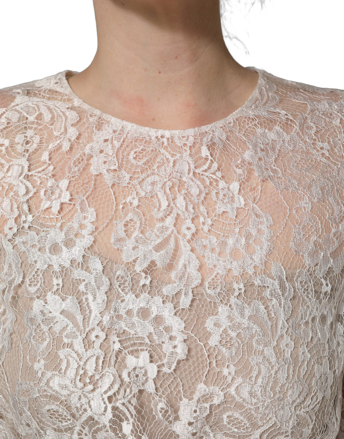 Dolce & Gabbana Women's Sheath Wrap Short-Sleeve Silk Viscose Nylon & Lace Short Mini Dress - Black White