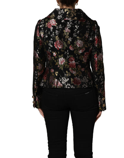 Dolce & Gabbana Women's Down Acetate & Polyester Blazer - Multicolor Patterned Floral Jacquard