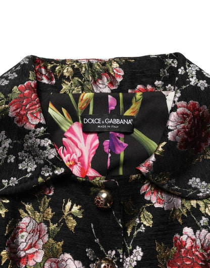 Dolce & Gabbana Women's Down Acetate & Polyester Blazer - Multicolor Patterned Floral Jacquard