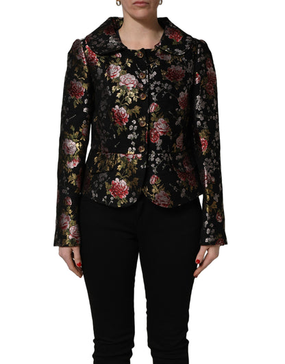 Dolce & Gabbana Women's Down Acetate & Polyester Blazer - Multicolor Patterned Floral Jacquard