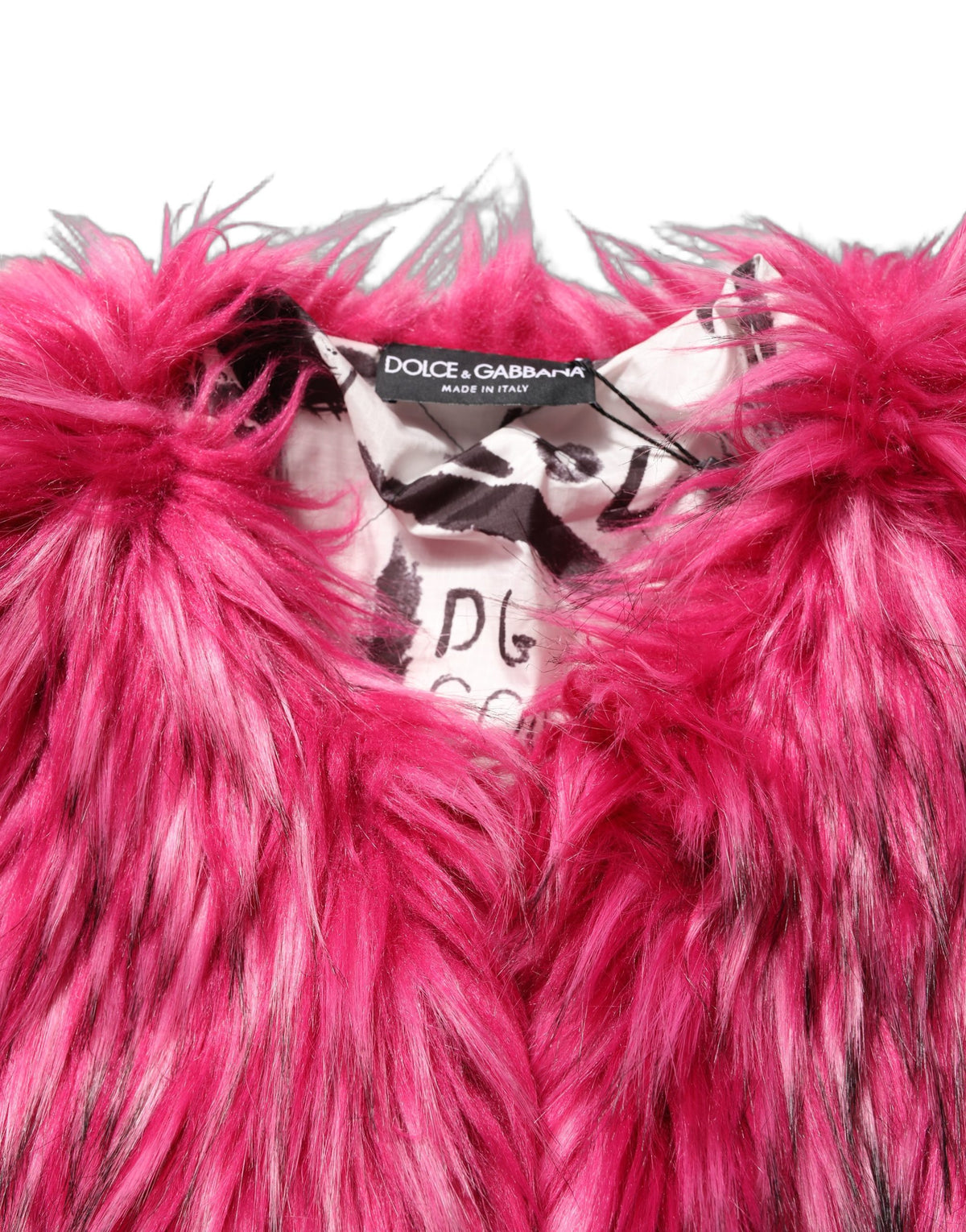 Dolce & Gabbana Women's Modacrylic Polyester Fur Trench Coat - Fuchsia