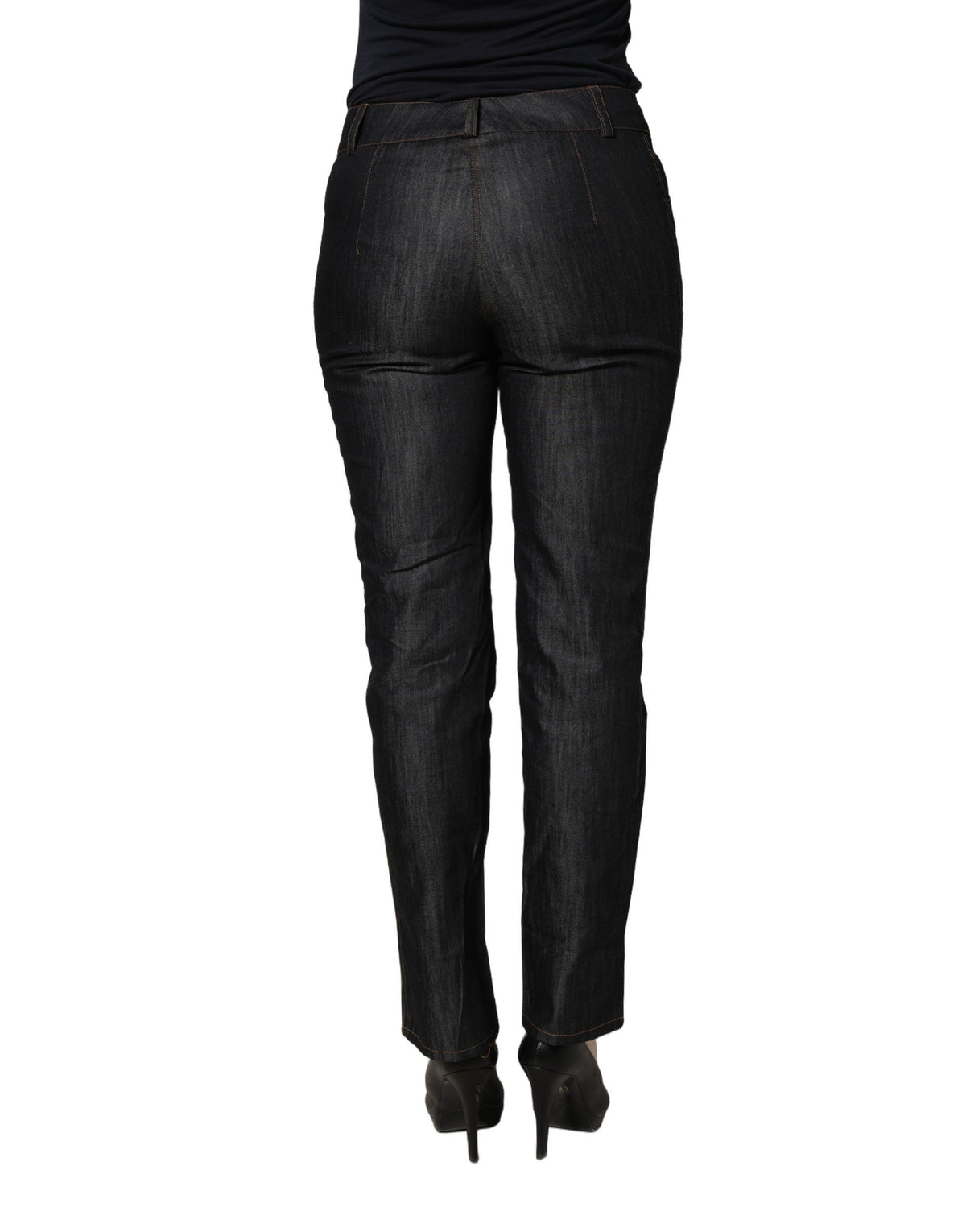BENCIVENGA Women's Skinny Slim Mid Rise Denim Cotton Jeans - Black