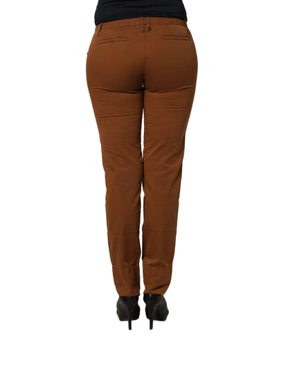 PLEIN SUD Women's Skinny Slim Mid Rise Cotton Chinos Pants - Brown