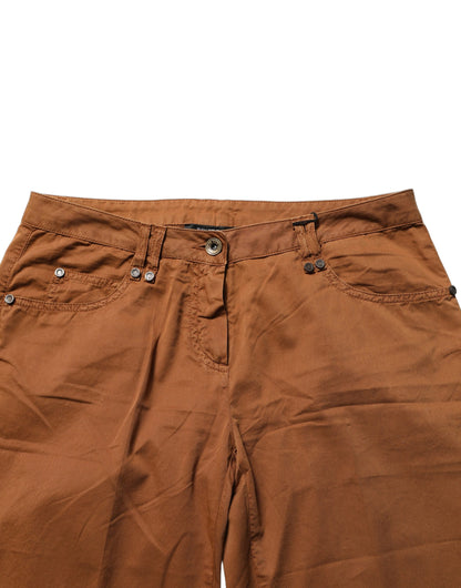 PLEIN SUD Women's Skinny Slim Mid Rise Cotton Chinos Pants - Brown