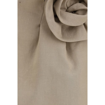 Magda Butrym Beige Linen Mini Skirt