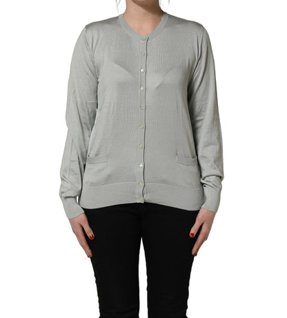 Dolce & Gabbana Green ButtonDown LongSleeve Cardigan Sweater
