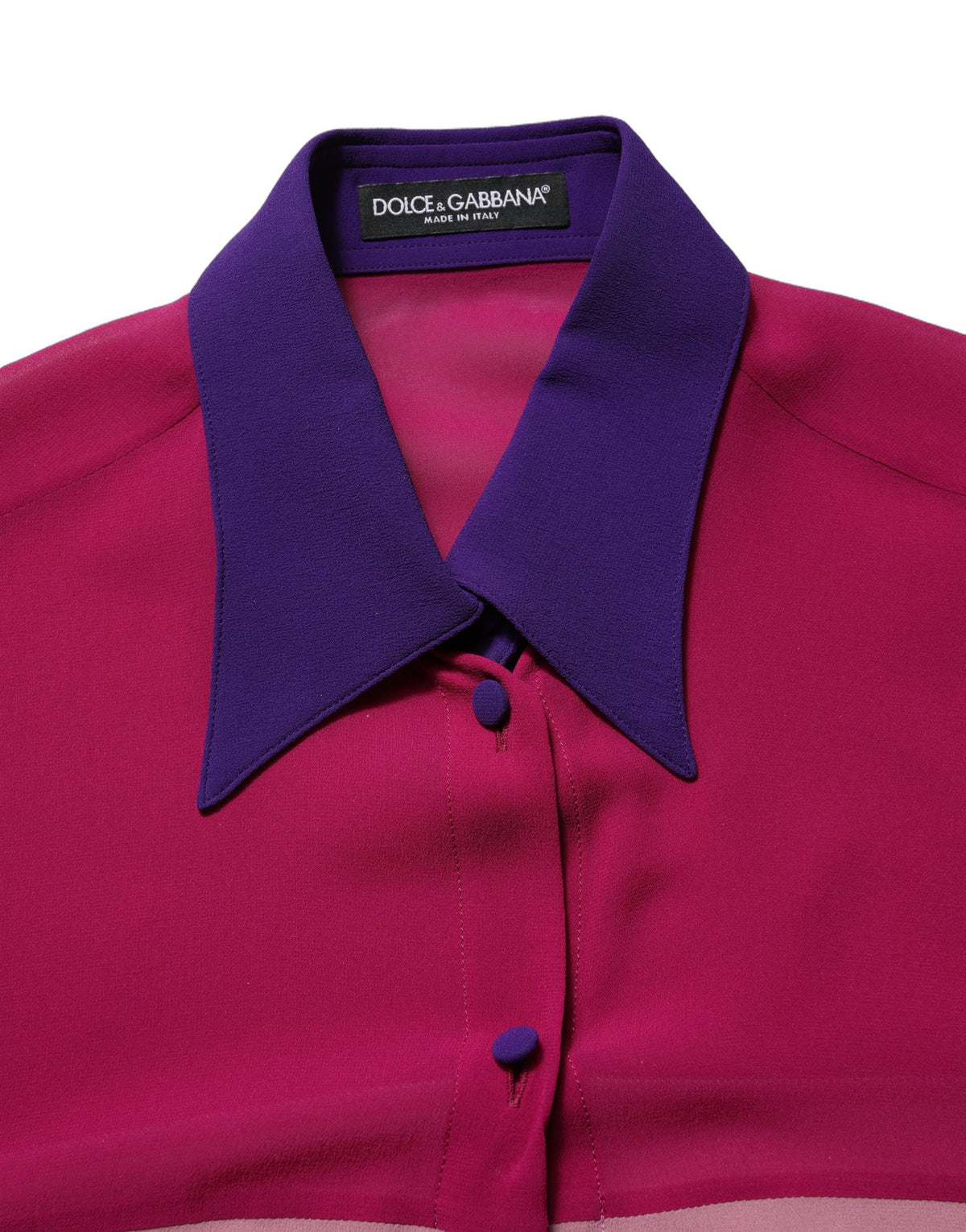 Dolce & Gabbana Women's Long-Sleeve Silk Blouse - Multicolor Patchwork