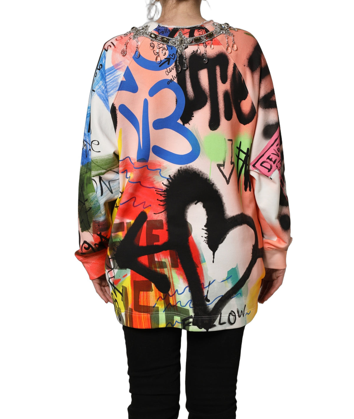 Dolce & Gabbana Women's Crew Neck Cotton Sweatshirt - Multicolor Print