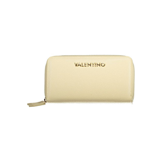 Wallet by Mario Valentino for women in polyurethane beige showcases a refined silhouette, artfully detailed with the signature style of the Polyurethane Wallet and functional .