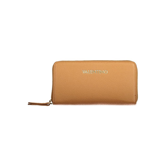 Wallet by Mario Valentino for women in polyurethane brown & signature presents a refined silhouette, artfully capturing the essence of the Polyurethane Wallet design with sophisticated for a refined look.