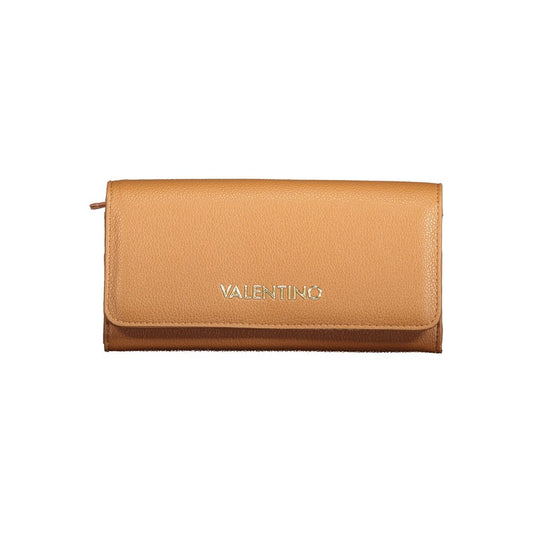 Wallet by Mario Valentino for women in polyurethane brown presents a streamlined silhouette, showcasing the sophisticated design of the Polyurethane Wallet collection with functional .
