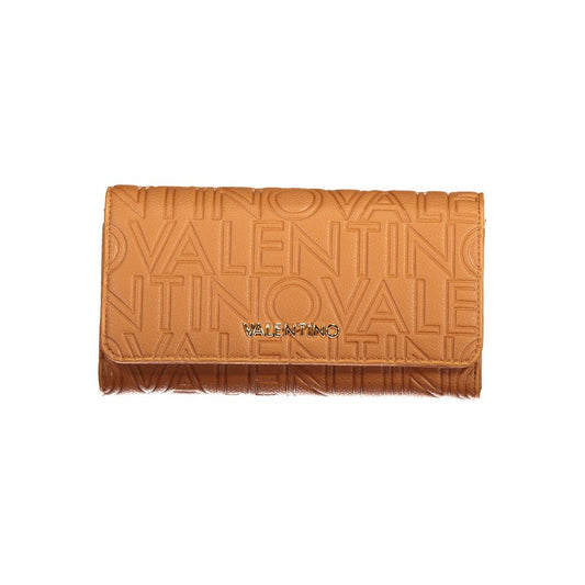 Wallet by Mario Valentino for women in polyurethane brown showcases a refined silhouette, artfully detailed with the signature style of the Polyurethane Wallet and functional .
