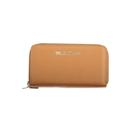 Wallet by Mario Valentino for women in polyurethane brown presents a refined silhouette, artfully capturing the essence of the Polyurethane Wallet design with sophisticated for a refined look.