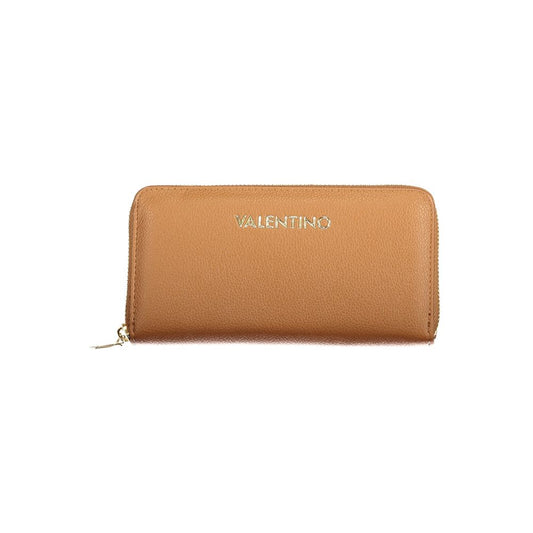 Wallet by Mario Valentino for women in polyurethane brown presents a architectural silhouette from the Polyurethane Wallet collection, showcasing architectural for a architectural finish.
