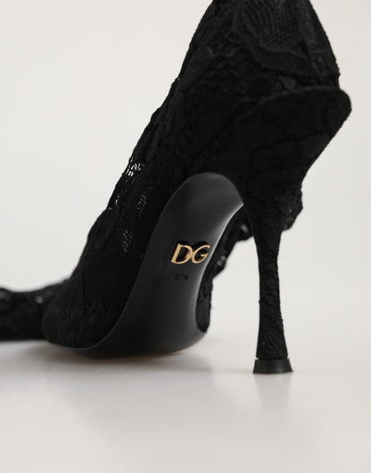 Dolce & Gabbana Women's Polyamide Leather & Viscose High-Heel Over-The-Knee Boots - Black