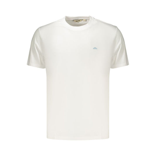 T-Shirt by Ellesse for men in cotton white showcases a fashionable silhouette, elegantly detailed with a fashionable and crew neckline for a sophisticated, high-fashion look.