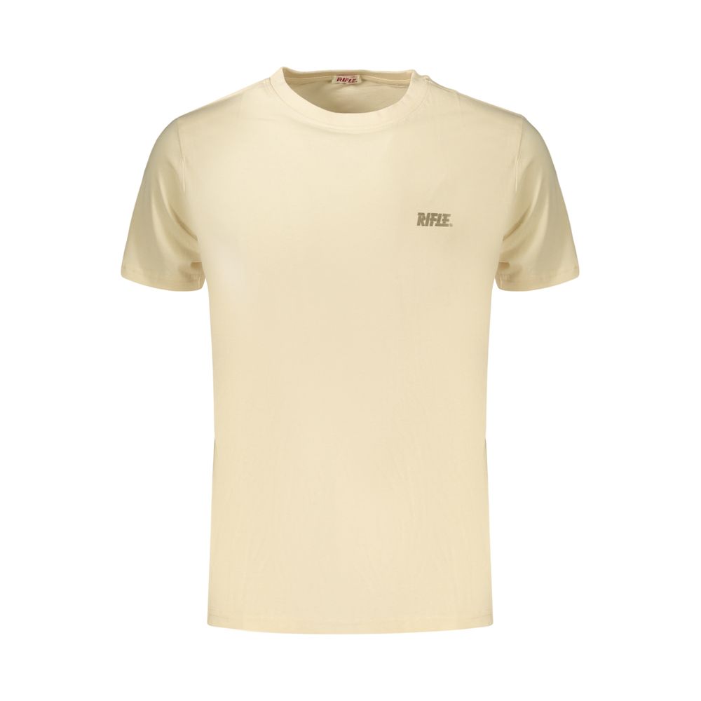 T-Shirt by Rifle for men in cotton beige features an edgy silhouette, meticulously detailed with a sophisticated and for a truly edgy finish.