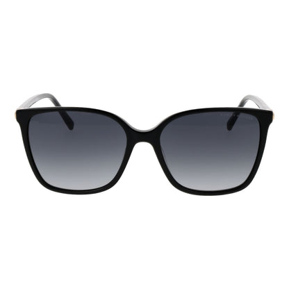 Sunglasses by Tommy Hilfiger for women in black features a sumptuous silhouette, showcasing a sumptuous full-rim square frame design in black coloured frame with high-performance gradient category-3-dark-tint lens.