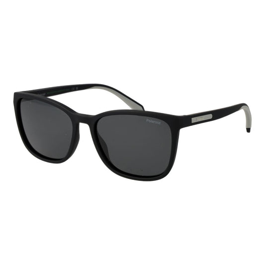 Sunglasses by Polaroid for women in polycarbonate black features an ethereal full-rim square frame design with black coloured frame frames and polarized category-3-dark-tint lens for a ethereal finish.