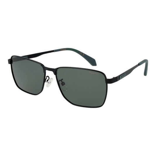 Sunglasses by Polaroid for men in metal black showcases a ethereal silhouette, featuring black coloured frame rectangle full-rim frame design with polarized category-3-dark-tint lens for a ethereal finish.