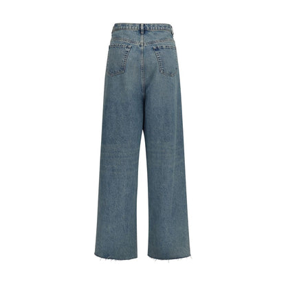 Maison Margiela Blue Cotton High-Waisted Jean