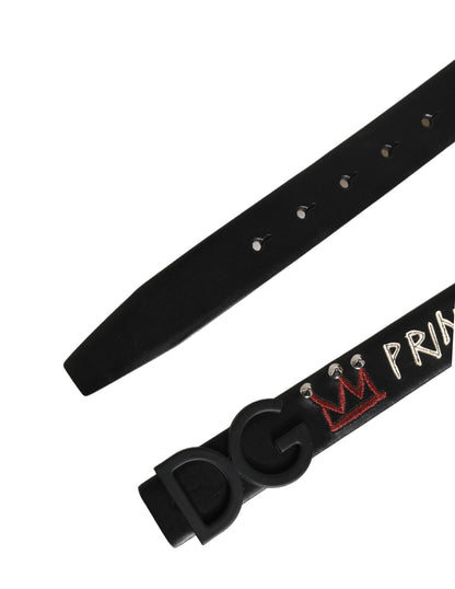 Dolce & Gabbana 9 To 5 Calf Leather Belt - Black