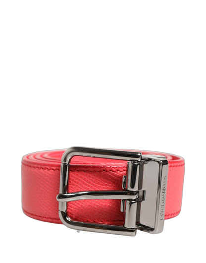 Dolce & Gabbana Lambskin Leather Belt - Pink Silver