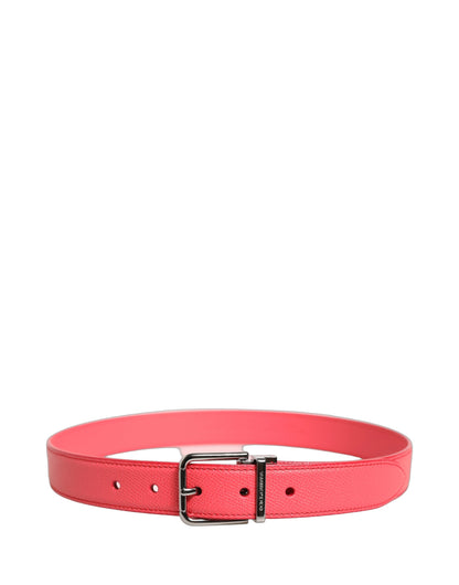 Dolce & Gabbana Lambskin Leather Belt - Pink Silver