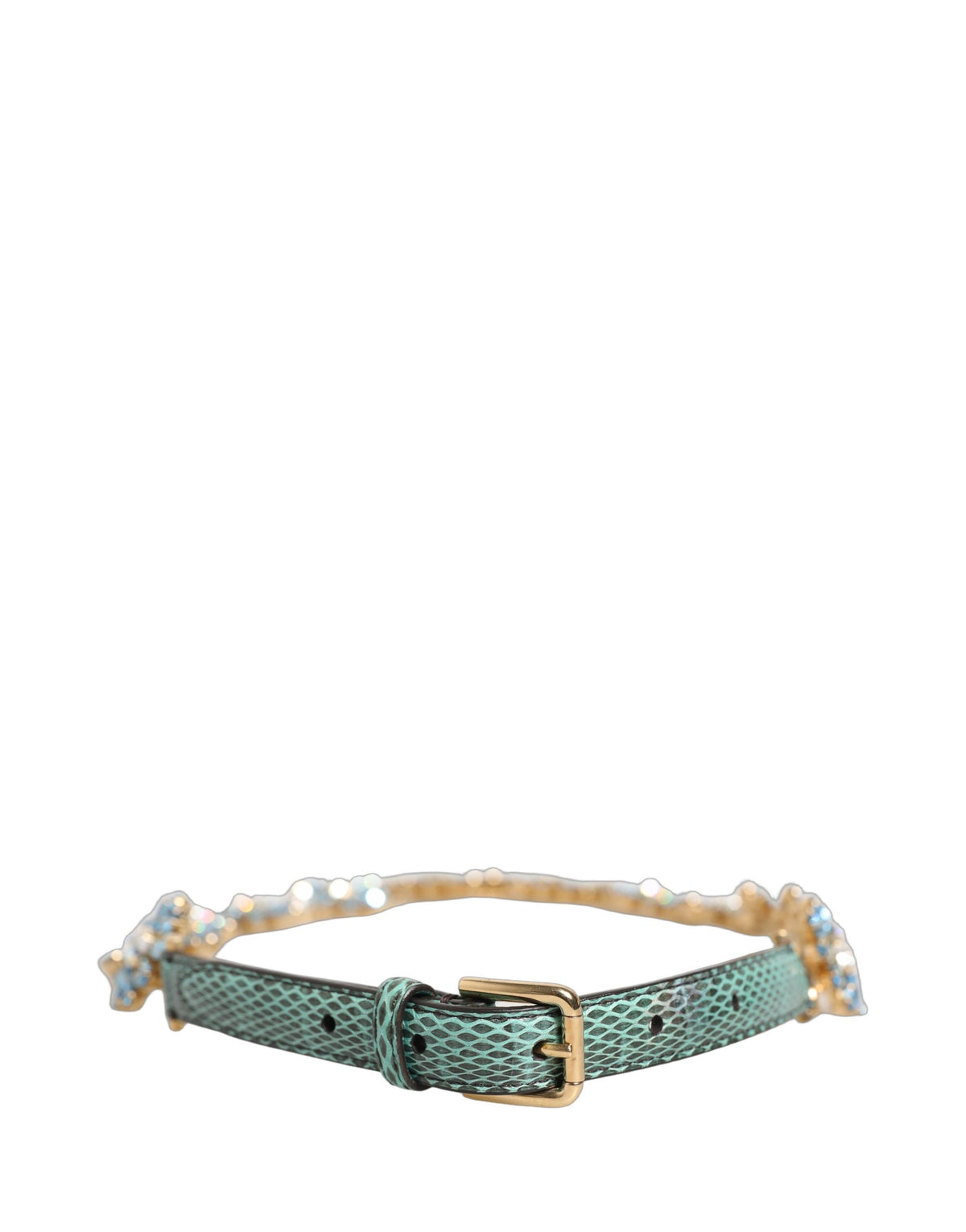 Dolce & Gabbana Ayers Calf Leather Belt - Gold Green Multicolor