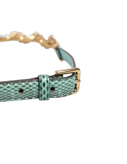Dolce & Gabbana Ayers Calf Leather Belt - Gold Green Multicolor