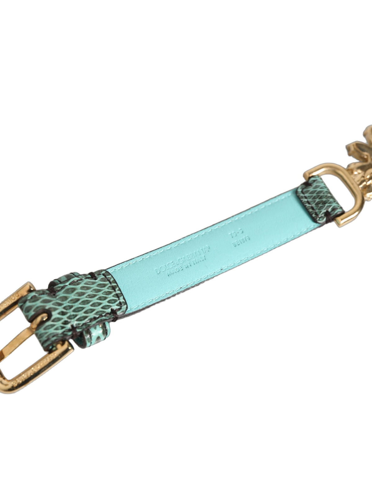 Dolce & Gabbana Ayers Calf Leather Belt - Gold Green Multicolor