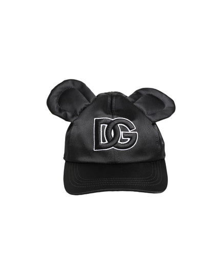 Dolce & Gabbana Polyester Velvet & Viscose Baseball Cap - Animal Black