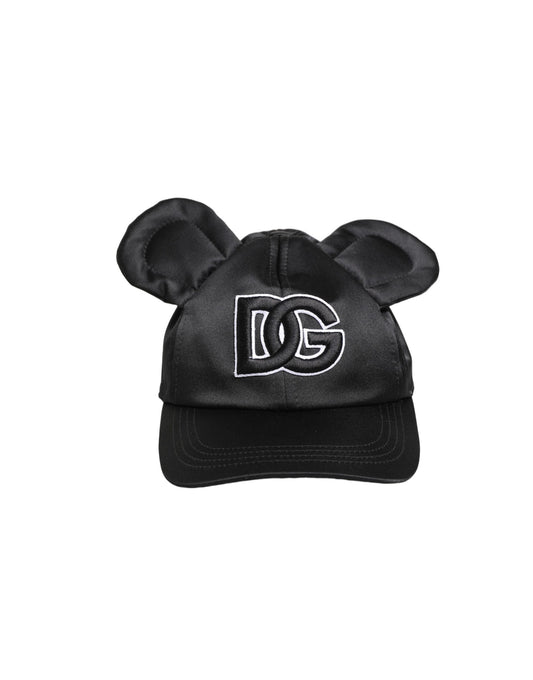 Dolce & Gabbana Polyester Velvet & Viscose Baseball Cap - Animal Black