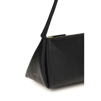 Calvin Klein Black Calf Leather Bos Taurus Shoulder Bag