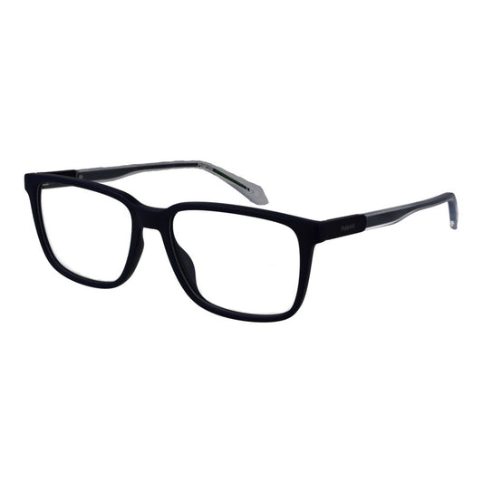 Eyeglasses Frames by Polaroid for men in polyamide blue showcases a reflective silhouette, artfully incorporating a sophisticated blue coloured frame with a distinct full-frame frame design.